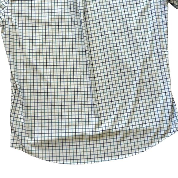 Johnnie-O Polo Shirt Mens Large White Blue Purple Plaid Prep-Formance Stretch - Picture 7 of 14